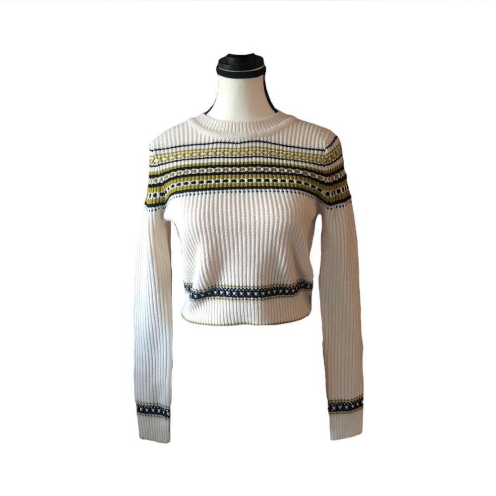 Beautiful BDG Cropped Knit Sweater with Black and Green Detailing